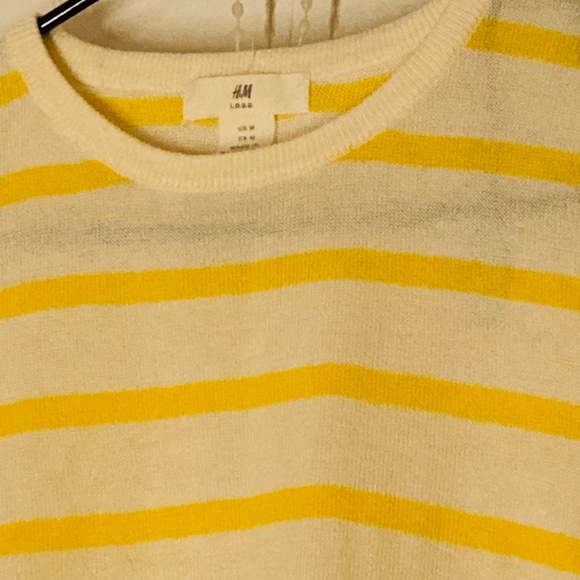 H&M stripe short sleeve sweater sz M - Picture 2 of 8